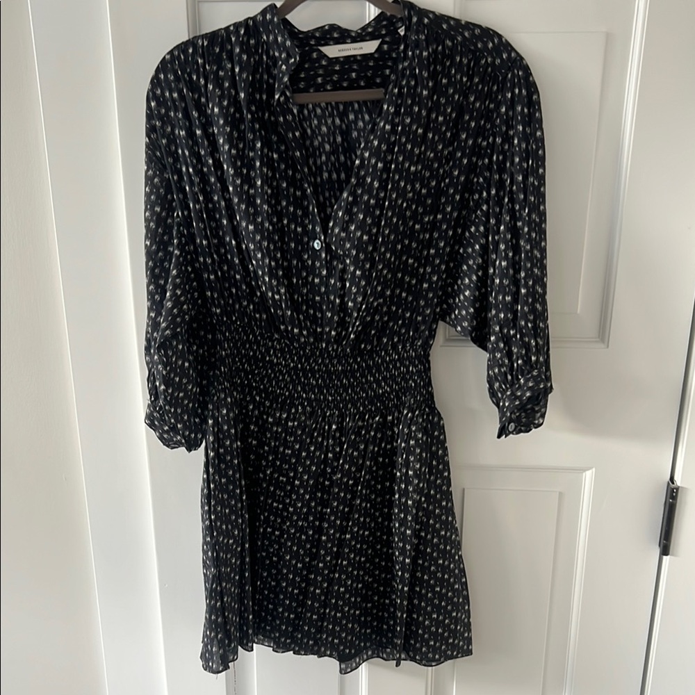 REBECCA TAYLOR Black and White Patterned Women's Dress